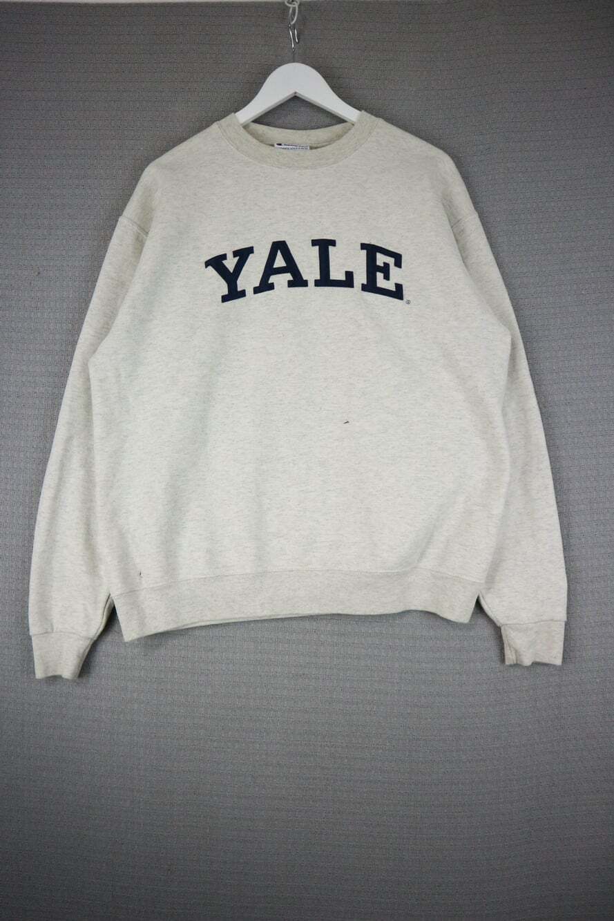 Champion Yale University Crewneck Sweatshirt Gray Size Large College Apparel